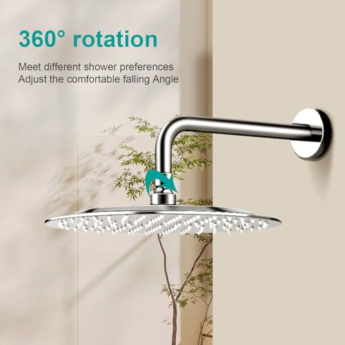 All Metal Rain Shower Head - Heavy Duty Stainless Steel, Easy Install, High Water Flow, Ultra-Thin Modern Design for Bathroom (Chrome, 10) - color: Chrome, size: 10