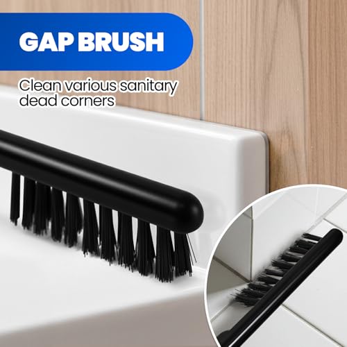 4in1 Toilet Plunger and Brush Set - Home Bathroom Cleaning Tools | 21", Groove Gap Brush, Cleaning Gloves, Heavy Duty Toilet Bowl Cleaner, Apartment Must Haves Bathroom Decor, Dark Grey - color: Dark Grey
