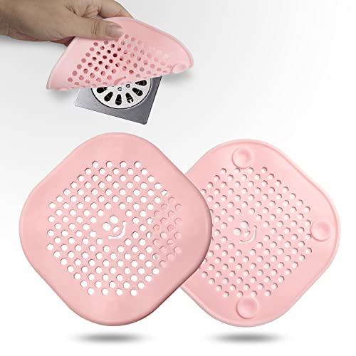 2 Pack Drain Hair Catcher Silicone Drain Protector Hair Stopper with Suction Cup for Shower Kitchen Bathroom Black White - color: Blackwhite