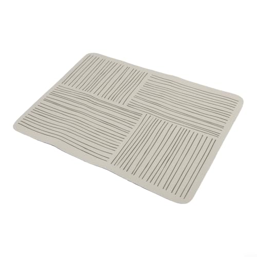 Diatomaceous Earth Kitchen Mat, Fast Absorbent Dish Drainer Pad with Non-Slip Rubber Backing for Countertop, Sink, Bathroom and Pet Feeding, Quick-Dry Water(A)