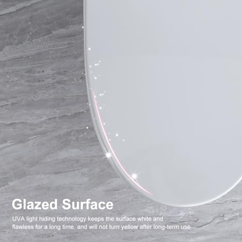 Soft Close White Elongated Toilet Seat - Quiet Slam PP Cover with Quick Release Hinge, Easy to Install & Clean, Scratch Resistant Design - size: V Shape