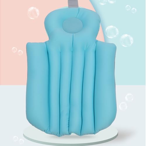 Adult Bath Pillow Suction Cup Design Neck Back Support Nonslip Bath Mat for Home Bathroom (Blue) - color: Blue