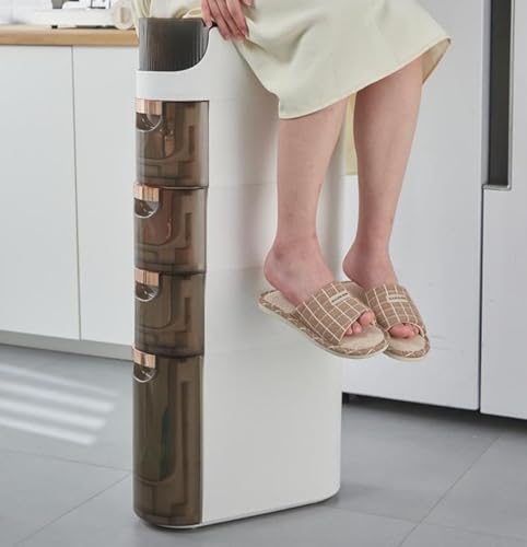 4 Tiers Mobile Narrow Storage Cabinet with Large Capacity, Bathroom Floor Cabinet with Wheels Free Slim Storage Cart with Drawers for Living Room Bathroom - size: 4-Tier