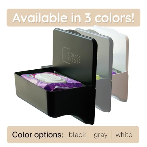Wipe Holder for Bathroom – Adhesive Wall Mount Organizer – Bathroom Shelf & Baby Wipes Dispenser – Black, 2 Pack - color: Black 2 Pack