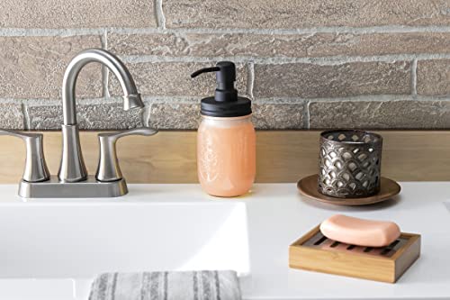 Mason Jar Soap Dispenser - Black - with 16 Ounce Ball Mason Jar - Made from Rust Proof Stainless Steel - Two Pack - size: Pack of 2