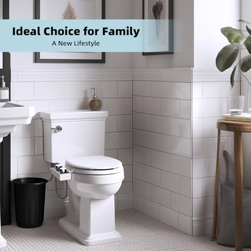 Hibbent Bidet Attachment for Toilet, Non-Electric Dual Nozzle for Frontal & Rear Wash, Adjustable Water Pressure Control, Fresh Water Bidet Toilet Seat, Self Cleaning Water Sprayer, Matte Black - color: Matte Black