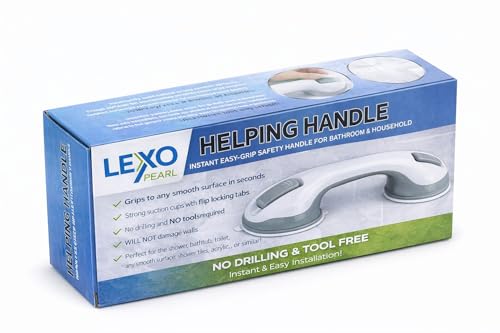 2-Pack Shower Grab Bar 12-Inch Suction Grab Bars for Bathtubs & Showers Heavy-Duty Suction Cup Anti-Slip Support Bathroom Safety Handles for Seniors Elderly & Handicap