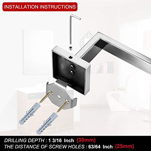 KOKOSIRI Towel Bar Shiny Chrome Hand Towel Ring Holder for Bathroom Kitchen Hardware Wall Mounted, Polished Stainless Steel, B3003CH - color: Polished Chrome