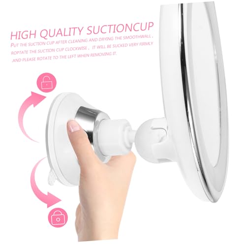 Ipetboom 10X Magnifying LED Makeup Mirror with Suction Cup Portable Lighted Vanity Mirror for Bathroom and Travel for Cosmetics Application and Grooming - size: 17x17cm