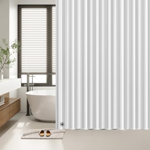 EHZNZIE Clear Black Shower Curtain Liner 72x72, PEVA Waterproof Bath Curtain, No Chemical Smell, 3 Weighted Magnets, Durable with Rustproof Metal Grommets - color: Clear Black, size: 72"W x 72"L (Pack of 1)