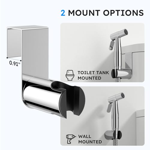 Arofa Handheld Bidet Sprayer, Bidet Attachment for Toilet, Chrome | Adjustabel Water Pressure, Leak-Free Hose, Fits Two-Piece Toilets, Feminine/Baby/Pet Wash, Cloth Diaper Rinse, Easy Install - color: Chrome, size: 1 Pack
