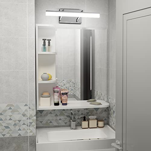 Aipsun 15.7 inch LED Vanity Lights Adjustable Bathroom Wall Light Bathroom Lighting Fixture Over Mirror Chrome Modern Vanity Lighting 5500K - color: Chrome, size: 15.7 in