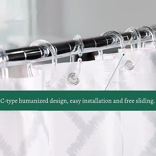 Resze 24 PCS Shower Curtain Hooks, Plastic Clear Shower Curtain Rings | Shower Hooks, BPA Free, Rust Proof Anti-Drop Shower Rings, Glide Smoothly Curtain Hooks for Bathroom Shower Rods Curtains - color: Clear, size: 24PC