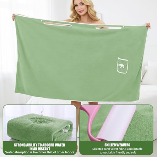Unisex Bath Towel, Wearable After Bath Towel Set, Wearable Quick Dry Shower Gym Towel(53" x 31", Dark Green) - color: Dark Green, size: S(135X80CM)