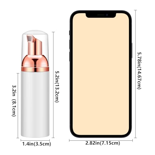 Lil Ray 2 Oz Empty White Foam Pump Bottle, Foamer Soap Dispenser for Lash Shampoo, Hand Soap, Foaming Cleaner(Rose Gold Pump, 12 PCS) - color: Rose Gold
