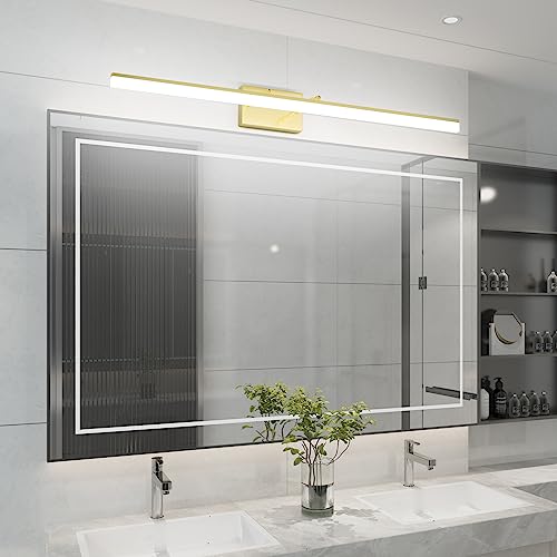 Aipsun Brushed Brass Vanity Light Fixtures 40inch Modern LED Bathroom Fixtures Gold Vanity Lighing for Bathroom Wall Light Fixtures 5500K - color: Brushed Gold, size: 40 in
