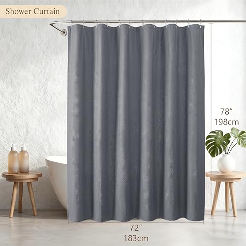 Aiyufeng Grey Shower Curtains for Bathroom,Dot Like Embossed Textured Waterproof Fabric Shower Curtain,Hotel Luxury Quality & Soft Cloth,Machine Washable,72Wx78L - color: Grey, size: 72"W x 78"L (Pack of 1)