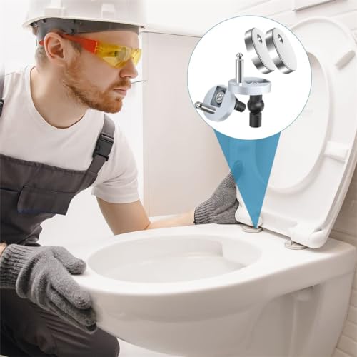 Toilet Seat Hinge Bolts Kit Quick Release Top Hinge Fixings Expanding Rubber Toilet Seat Replacement Parts for Home Bathroom 2 Pcs - size: One Size