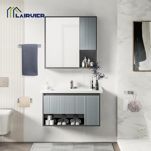 Brushed Nickel Bathroom Accessories, Toilet Paper Holder, Towel Bar & Hook | Lairuier 3 Pieces Bathroom Hardware Set, SUS304 Stainless Steel Towel Holder Set Toilet Paper Holder Robe Hook Wall Mounted - color: Brushed Nickel