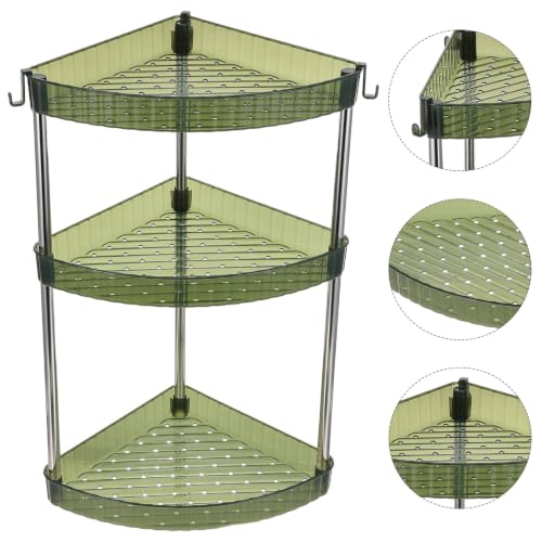 Triangle Corner Bathroom Shelf with 3-Tier Storage, Moisture Resistant Pet and Stainless Steel Material, User-Friendly Assembly, Minimalist Design for Bathroom and Washroom