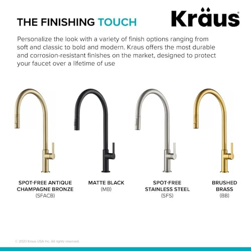 KRAUS Oletto High-Arc Tall Single Handle Pull-Down Kitchen Faucet in Spot Free Stainless Steel, Height 20 3/8 inch, KPF-2821SFS - color: Spot Free Stainless Steel, style: High Arc Faucet