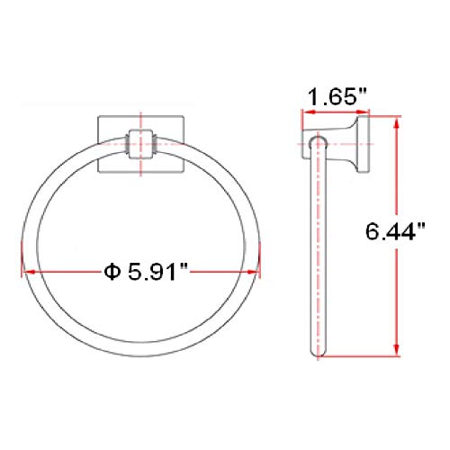 Design House Millbridge Towel Ring, Polished Chrome | Wall Mount, Classic, Zinc, Hardware, 533091