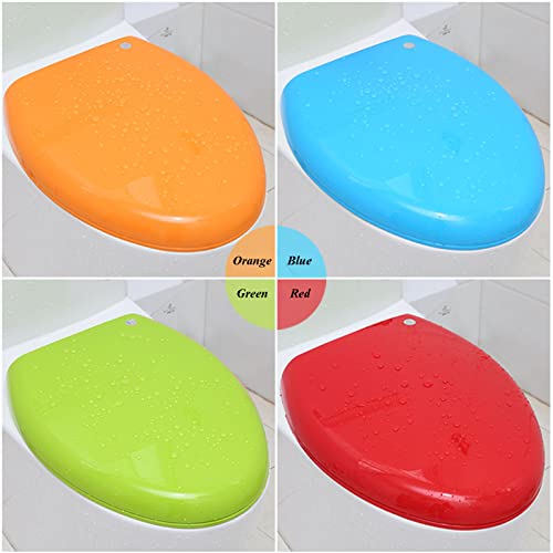 Soft-Close Elongated Toilet Seat with Quick-Release Cover – Easy to Clean, for Residential and Light Commercial Use - color: Green, size: VShape