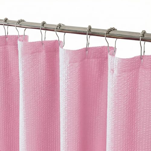 Small Stall Shower Curtain - Embossed Textured Bathroom Curtain, 36 x 72 Shower Curtain for RV Camper, Machine Washable Water Resistance, Hot Pink - color: Hot Pink, size: 36"W x 72"L (Pack of 1)
