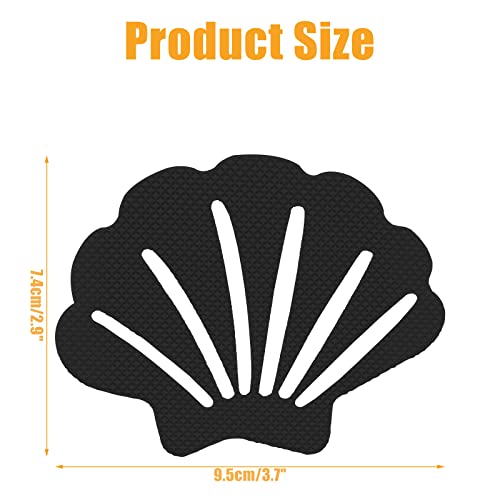 12Pcs Black Bathtub Stickers Non Slip Shell Shaped | Safety Shower Treads, Adhesive, For Bathroom Bathtub, Shower Floor - color: Black