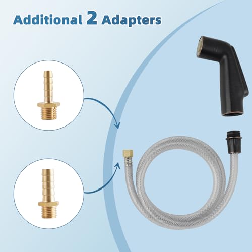 Universal Kitchen Sink Spray Attachment/Hose/Holder Set, Oil Rubbed Bronze | NSF/ANSI/CAN 372 Certified, Compatible with Moen/Delta Faucet, Kitchen Side Sprayer, Kitchen Sink Faucet Sprayer Replacement - color: Oil Rubbed Bronze, style: Sprayer Head/Hose/