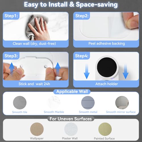 Automatic Toothbrush Holder for Bathroom, Wall Mounted Organizer with Smart Sensor, Fits Most Electric/Manual Toothbrushes, LED Display