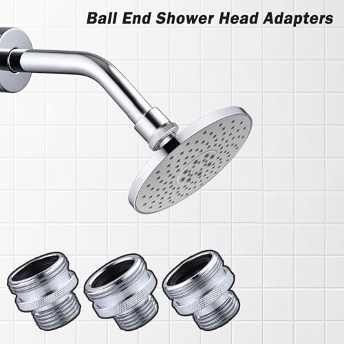 Ball End Shower Arm Adapter Set, for Converting Old Fashioned Ball Shower Arm to 1/2” Standard Fittings