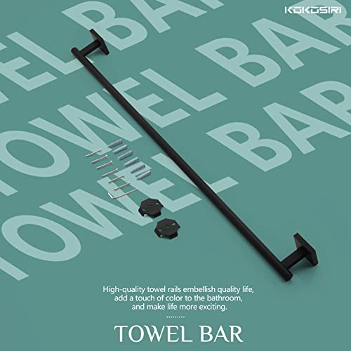 KOKOSIRI 32'' Towel Rails Bathroom Towel Bars Matte Black 32 Inch Bath Towel Holder for Washroom Kitchen Wall Stainless Steel B4005BK-L32 - color: Matte Black, size: 32-Inch