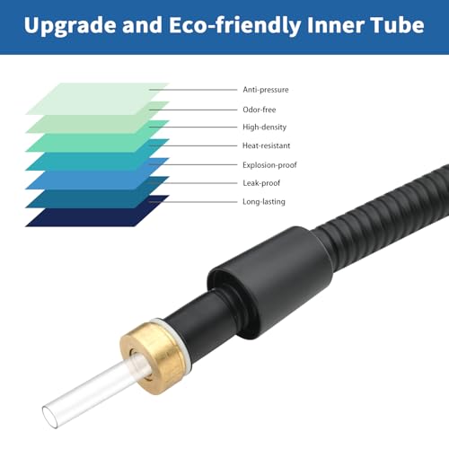 GRICH Shower Hose Extra Long: 71 Inch Metal Cord High-Density Anti-Leak Stainless Steel Shower Head Hose Replacement, Ultra-Flexible & Durable Bathroom Pipe with Solid Brass Insert & Nut, Matte Black - color: Matte Black