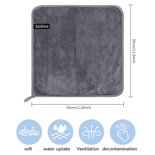 KinHwa Reusable Microfiber Face Towels Makeup Remover Cloths, 6 Pack Gray | Quick Dry Soft Facial Washcloths Gentle for Sensitive Skin Reusable Alternative to Disposable Face Wipes - color: Gray, size: 1 Count (Pack of 6)