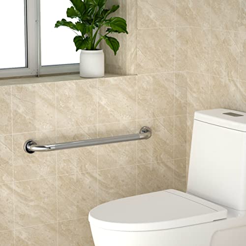 Anti Slip Shower Grab Bar 24 Inch, YuanDe Chrome Stainless Steel Bath Grab Bar, Knurled Bathroom Safety Rail, Shower Handrail Support, Handicap Elderly Injury Balance Assist Handles - size: 24inch-2 Pack