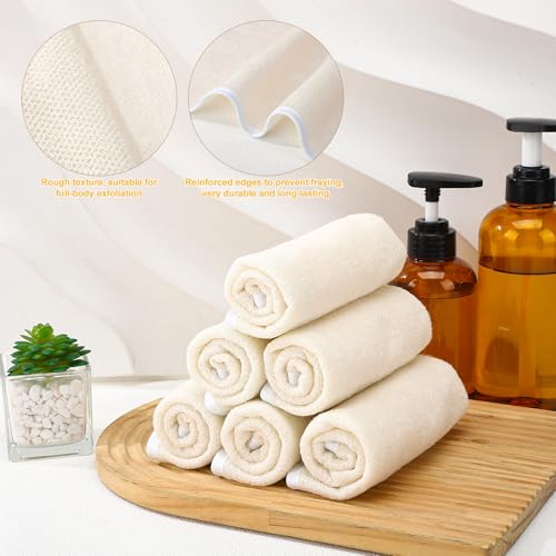 6 Pcs Nylon Exfoliating Wash Cloths Set 15.7 x 11.8 Inch | Soft Dual Sided Body Face Towels Kitchen Dish Scrubber Reusable Bath Spa Towel for Women Men Travel - color: White, size: Medium