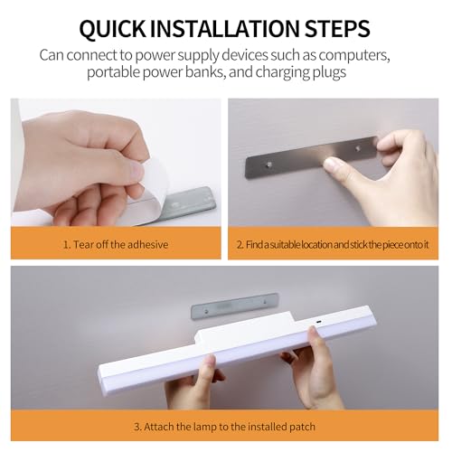 5W 16 Inches Wireless Rechargeable Wall Lights Bar,3CCT | 4000Mah Battery Operated Mirror Vanity Lights with Remote Dimmable and Timer,Magnetic Led Lights Bar for Makeup Mirror,Closet - color: 3CCT