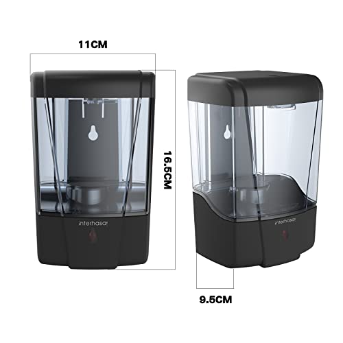 interhasa! Soap Dispenser, Touchless Hand Sanitizer Dispenser Wall Mount Automatic Kitchen Soap Dispenser for Commercial Home, Office, 600ml/20oz Black - color: Black