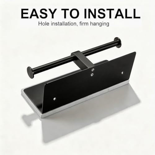 Matte Black Toilet Paper Holder Wall Mount, NEWRAIN Rustproof Commercial Double Toilet Tissue Holder with Marble Phone Shelf, Stainless Steel Toilet Roll Holder for Bathroom, Washroom, Hotel, RV - color: Matte Black, style: Marble