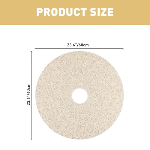 Shower Mat Non Slip: 24 Inch Diameter Large Round Shower Mats with Drain Hole in Middle - Soft Loofah Great Drainage Shower Stall Matt for Inside Shower - color: Beige, size: 24" (Round)
