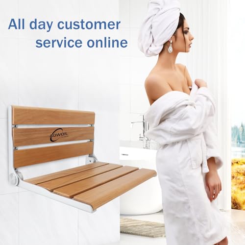 Wall Mounted Shower Seat - 16IN Fold Down Shower Seat with Heavy Duty 400LB Capacity, Non-Slip Shower Benches for Inside Shower, Ideal for Elderly, Disabled & Pregnant Women, 2026 Upgraded Yellow - color: Yellow