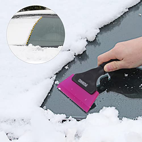 FOSHIO Small Squeegee with 5 Inch Pink Rubber Blade Mini Wiper Window Tinting Tools for Mirror Glass Window Cleaner with Non-Slip Handle - color: Pink