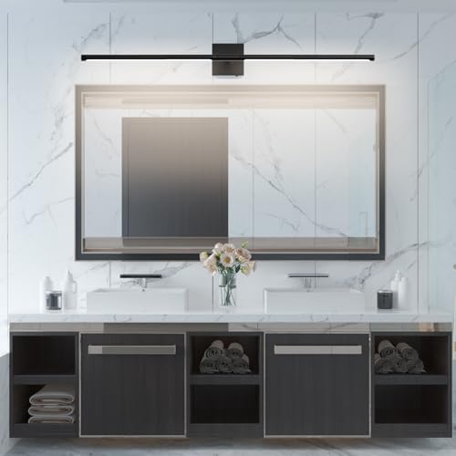 Tipace Hard-Wired LED Black Vanity Light Fixtures for Bathroom Over Mirror 39.4 inch LED Bath Sconces Hardwired 5CCT Adjustable Morden Picture Lights for Paintings - size: 39.4 IN-5CCT