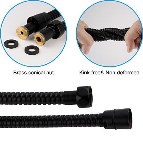 Hibbent All Metal Shower Hose, 59 Inch Stainless Steel Extra Long Shower Hose Replacement, Anti-Twist Flexible Bathroom Handheld Shower Head Hose Extension with Brass Insert & Nut, Oil Rubbed Bronze - color: Oil Rubbed Bronze, size: 59 Inch