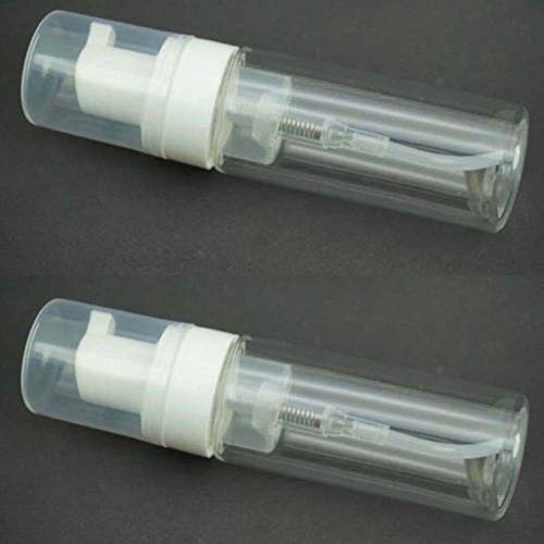 2-Piece Plastic Foamer Bottle Clear Pump Dispenser Mini Travel Size Foaming Soap Face Wash 1.7 Oz, No leaks!