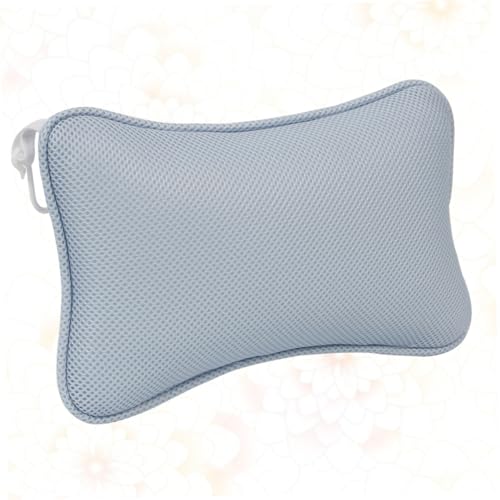 Non-Slip Bathtub Pillow with 2 Suction Cups Mesh Head Neck Shoulder Support Cushion for Oval and Straight-Back Tubs Spa Bath Pad