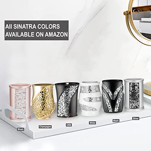 Zahari Home Sinatra Bath Tumbler Toothbrush and Toothpaste Holder Makeup Brushes Organizer, Silver - color: Silver, size: 4.25" x 3" x 3" Tumbler