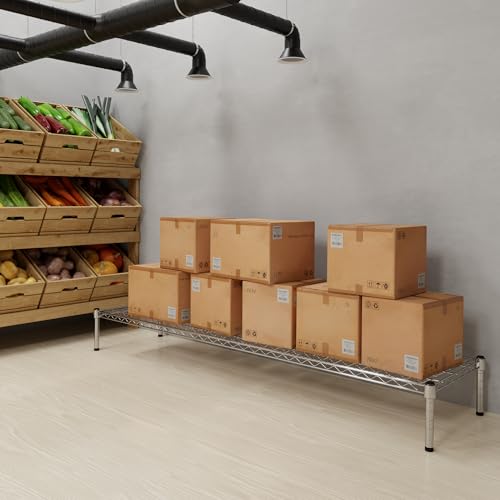 18" Deep x 72" Wide x 8" Height Wire Shelving Kit | 1-Tier | NSF Commercial Storage Rack Unit - size: 18" Deep x 72" Wide