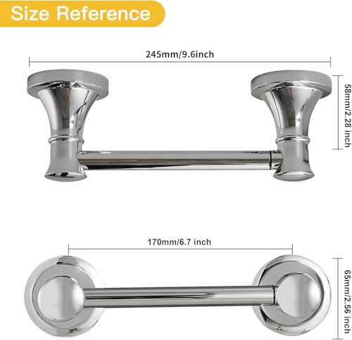 Bathroom Toilet Paper Holder Wall Mount Tissue Holder Polished Chrome | Rustproof Toilet Tissue Roll Holder, Flexible Double Post Pivoting Handle, Bathroom Accessories SUS304 Stainless Steel - color: Polished Chrome